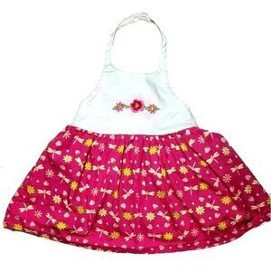 Vintage 1990s Baby Girl Small Steps 18m 18 Months Pink White Dress Flowers